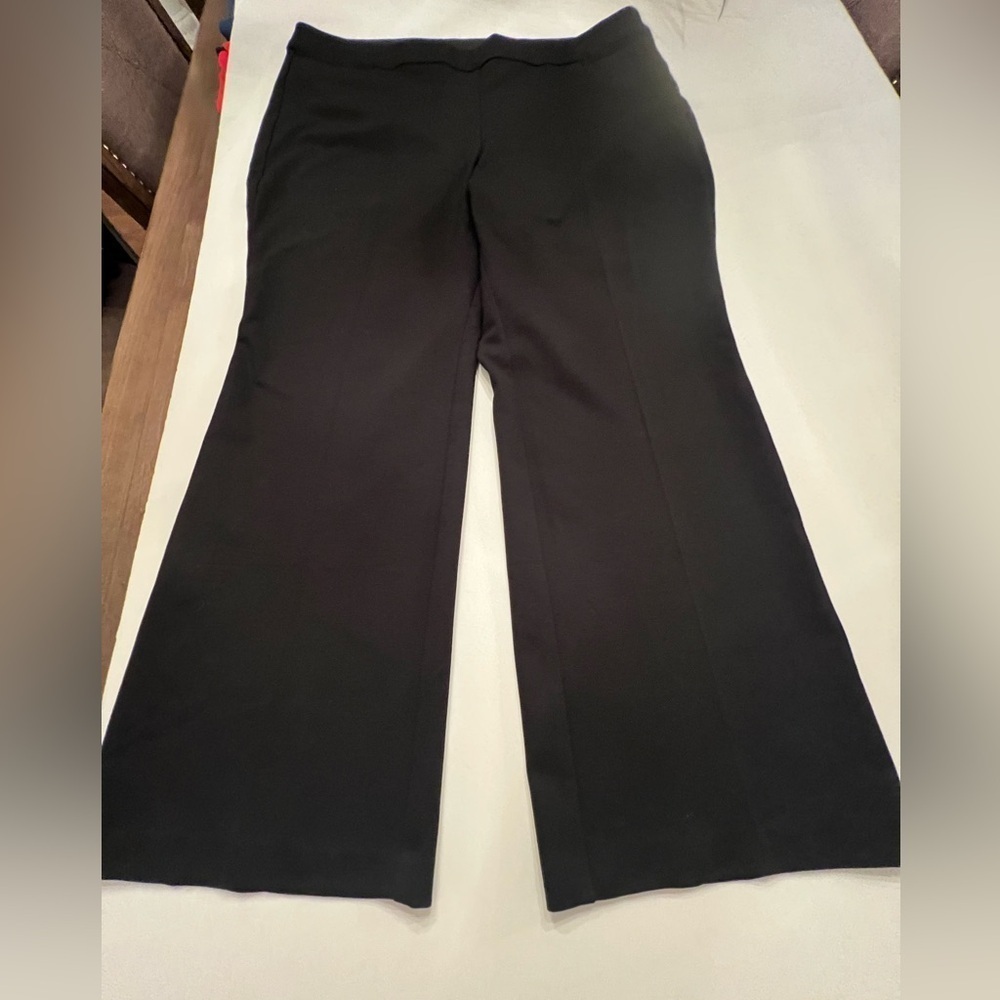LANE BRYANT HIGH RISE WIDE LEG BLACK SIZE 22-24 SLACKS. NO-GAP COMFORT WAISTBAND